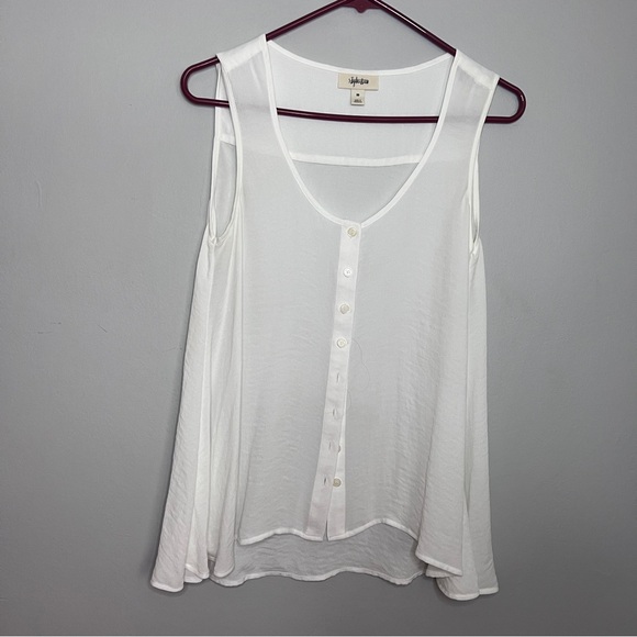 Style & Co. Asymmetrical Scoop Neck Sheer White Top Size XS Like New - Picture 1 of 4